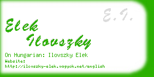 elek ilovszky business card